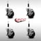 Service Caster 3.5'' SS Soft Rubber Swivel 7/8'' Expanding Stem Caster Set with Brake, 4PK SCC-SSEX20S3514-SRS-TLB-78-4 - alternate 3